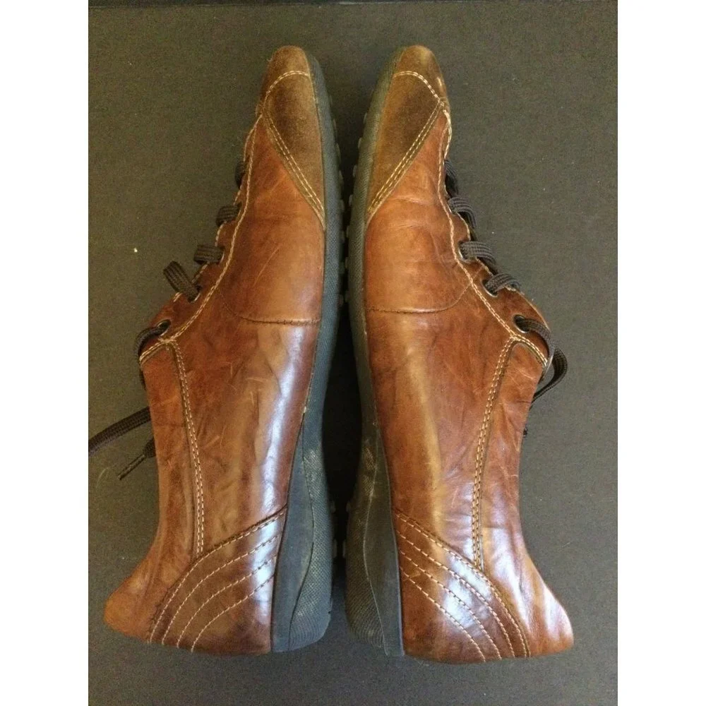 Paul Green Brown Leather & Suede Lace-Up Sneakers